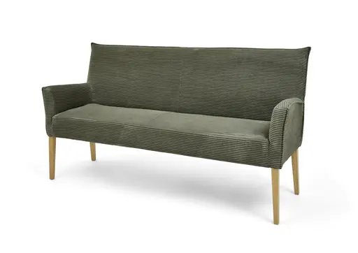Polsterbank SITTING TOGETHER_K- Stoff, Olive, Eiche Natur