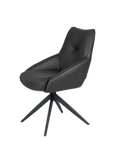 Stuhl MANON - drehbar, Stoff, Schwarz