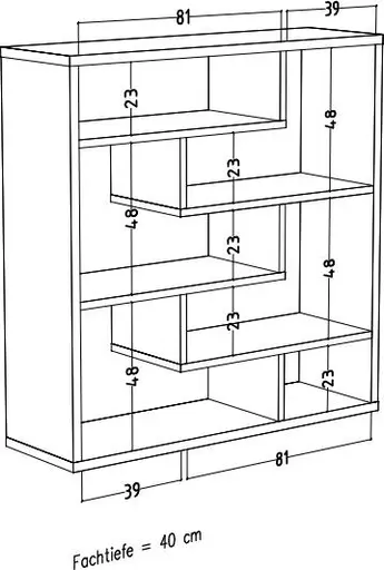 Raumteiler - B ca. 130 cm, Asteiche, Taupe