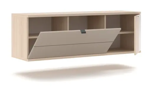 Garderobe - mit Beleuchtung, Riva Eiche Nachbildung, Basalt