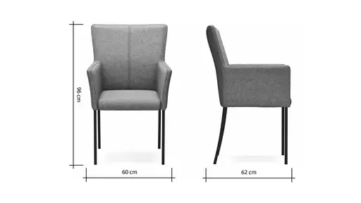 Armlehnstuhl 4110 - Stoff, Anthrazit