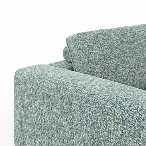 Ecksofa Solano - 1,75-Sitzer mit Longchair Rechts, Stoff, Hellblau