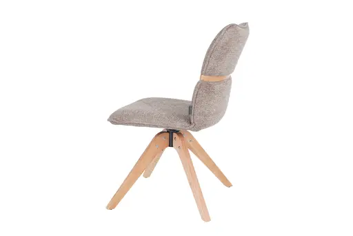 Stuhl MAROU - drehbar, Stoff, Braun