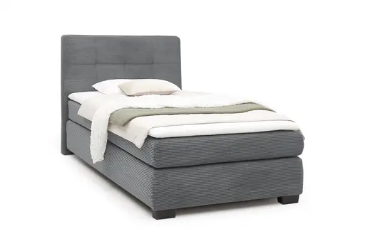 Boxspringbett JILA- Ligefläche ca. 120x200 cm, Stoff, Grau