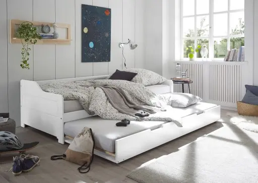 Tandemliege - Liegeflächen ca. 90x200 cm, Weiß