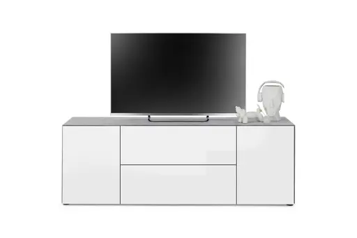 Lowboard - B ca. 181 cm, Weiß, Keramikoptik