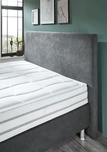 Boxspringbett - Liegefläche ca. 180x200 cm, Stoff, Anthrazit