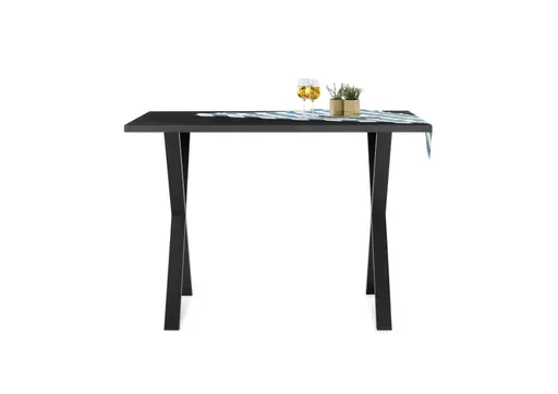 Bartresentisch - LB ca. 140x90 cm, Schwarzstahl, Schwarz