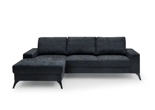 Ecksofa - Ecke links, 2-Sitzer, Stoff, Blau
