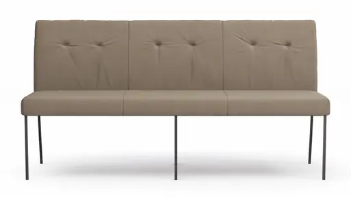 Bank Nashville - Breite ca. 180 cm, Leder, Taupe