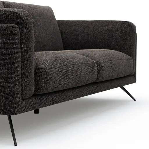 Sofa Valdemoro - 3-Sitzer, Stoff, Anthrazit