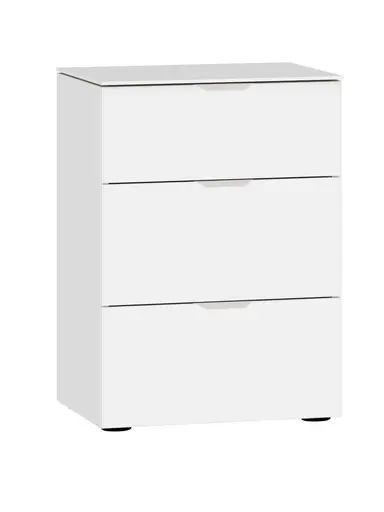 Nachtkommode JOIN IT- Glas, Cremeweiß, Weiß