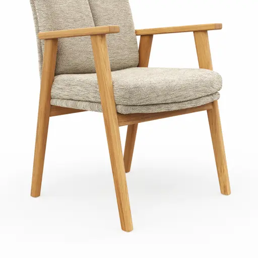 Armlehnstuhl Flore 2 - Stoff, Beige