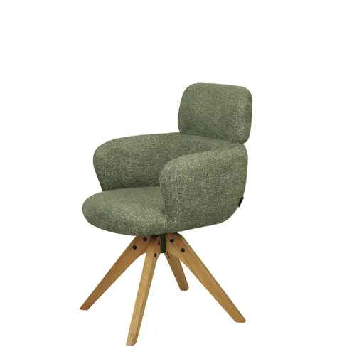 Armlehnstuhl MANJA - drehbar, Stoff, Grün