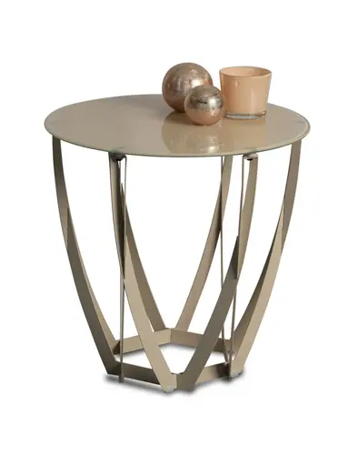 Beistelltisch - Ø/H ca. 50x50 cm, Cremeweiß