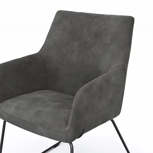 Armlehnstuhl Newcastle - Stoff, Anthrazit