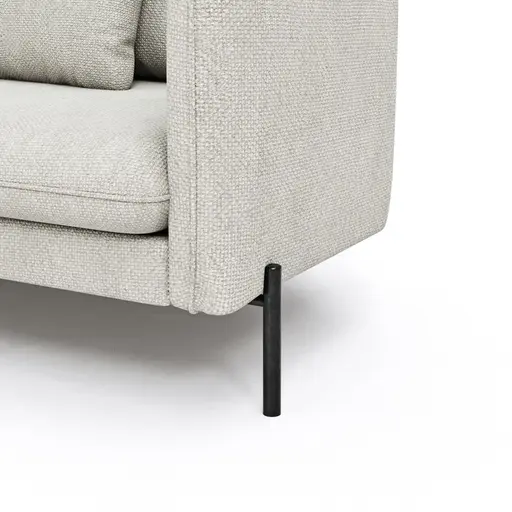 Ecksofa Birte - Ecke links, 2,5-Sitzer, Flachgewebe, Hellgrau