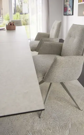 Esstisch Dinner - ausziehbar, LB ca. 160x 90 cm, HPL, Sand