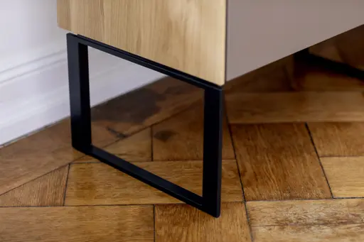 Highboard Mileto - BHT ca. 136x118x35 cm, MDF Steingrau, Naturdesign