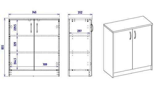 Kommode - B ca. 74 cm, Sonoma Eiche Nachbildung