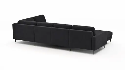 Wohnlandschaft Enna - Longchair links, 2,5-Sitzer, Ecke rechts, Stoff, Anthrazit