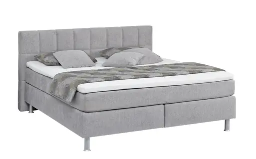 Boxspringbett EM Select - Liegefläche ca. 180x200 cm, Stoff, silber