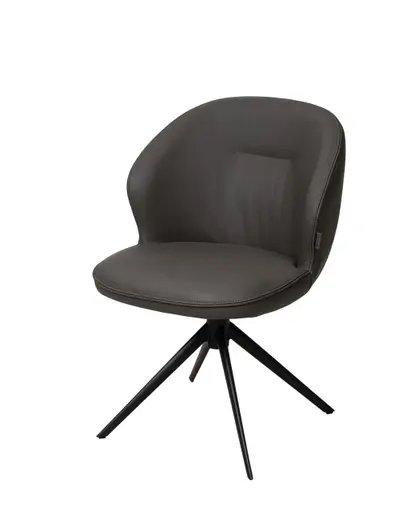 Stuhl MERRITH - drehbar, Leder, Dunkelbraun