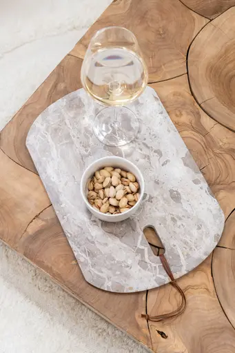 Servier-Brett - LBH ca. 45x30x2 cm, Marmor Beige