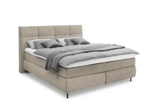  Boxspringbett ALICA- Liegefläche ca. 180x200 cm, Stoff, Beige