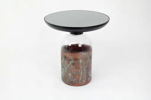Beistelltisch - Ø/H ca. 50x54 cm, Schwarz, Patina Base