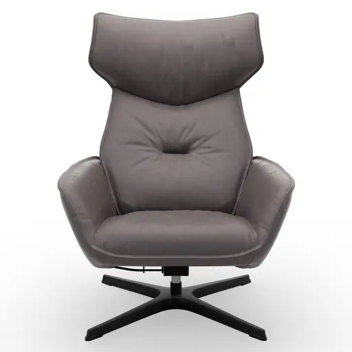 Relaxsessel Helge - Leder, Silber