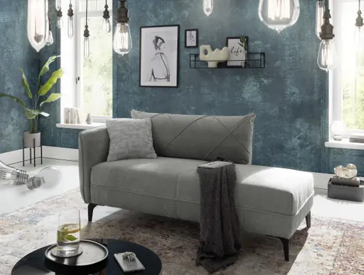 Recamiere JERINA - Stoff, Grau