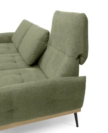 Ecksofa EDDIE - Ecke links, 2-Sitzer inkl. Rückenverstellungen, Stoff, Koralle