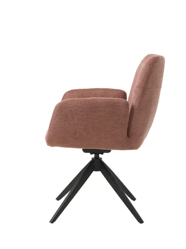 Armlehnstuhl - drehbar, Stoff, Rosa