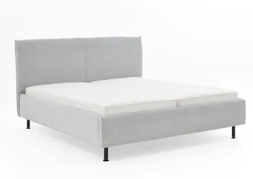 Polsterbett - Liegefläche ca. 180x200 cm, Feincord Silber