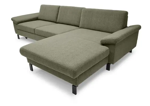 Ecksofa CALM MOVE - Ecke rechts inkl. Schlaffunktion, Microfaser, Grün