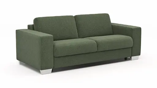 Sofa Nuoro - 2,5-Sitzer inkl. Schlaffunktion, Armlehne breit, Stoff, Olivgrün