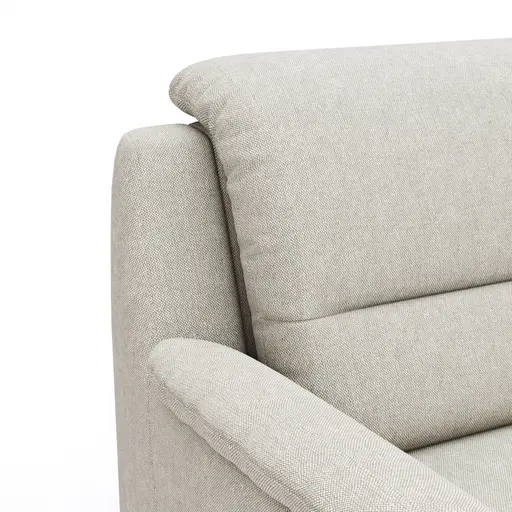 Ecksofa Cornella Classic - 2-Sitzer mit Ecke rechts, Stoff, Creme