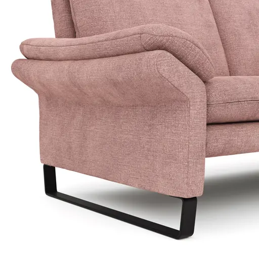 Ecksofa Tenero - 2-Sitzer mit Longchair rechts, Stoff, Helles Rosa