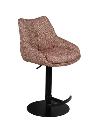 Barhocker MATTEA - drehbar, höhenverstellbar, Stoff, Bordeaux