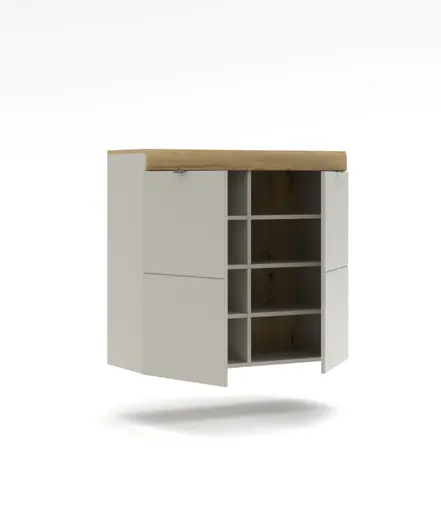 Schuhschrank - B ca. 90 cm, Kaschmir, Artisan Eiche Nachbildung