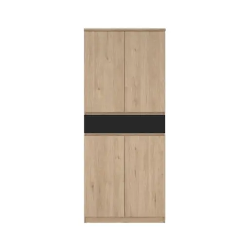 Schuhschrank - B ca. 81 cm, Jackson Hickory Nachbildung, Schwarz