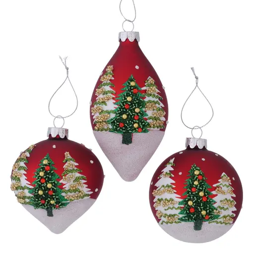 Glaskugel - Glas, DH ca. 8x14 cm