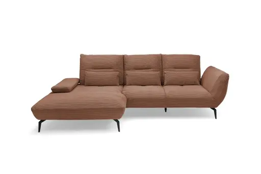 Ecksofa PAYTON - Ecke links, 2-Sitzer, Stoff, Kupfer