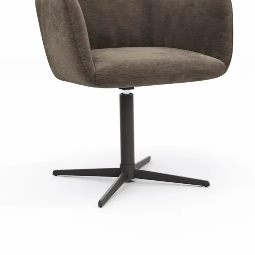 Armlehnstuhl Nashville - drehbar, Stoff, Dunkelbraun