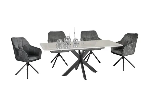 Armlehnstuhl MARLE - drehbar, Stoff, Anthrazit