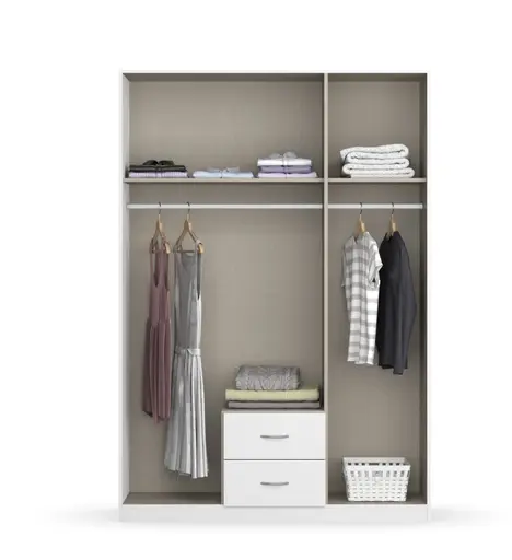 Drehtürenschrank- B ca. 136 cm, Weiß, Spiegel