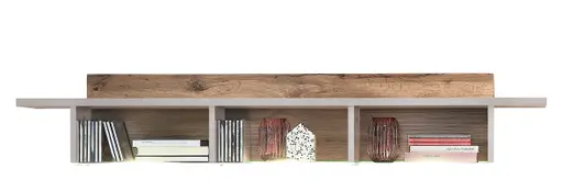 Wohnwand - mit Beleuchtung, Eiche Altholz Nachbildung, Kaschmir