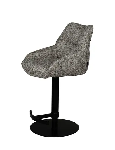 Barhocker MATTEA - drehbar, höhenverstellbar, Stoff, Braun