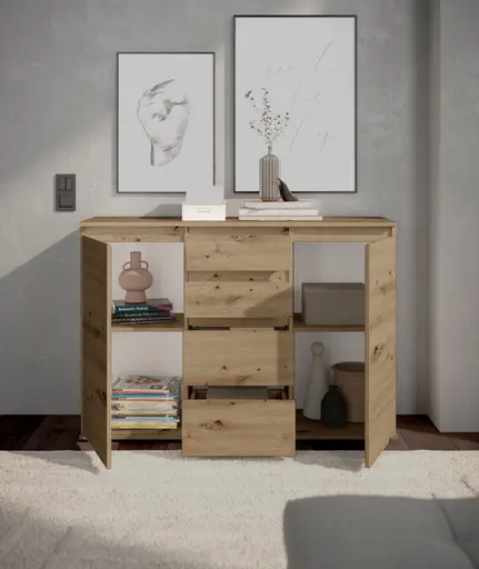 Kommode - B ca. 119 cm, Artisan Eiche Nachbildung